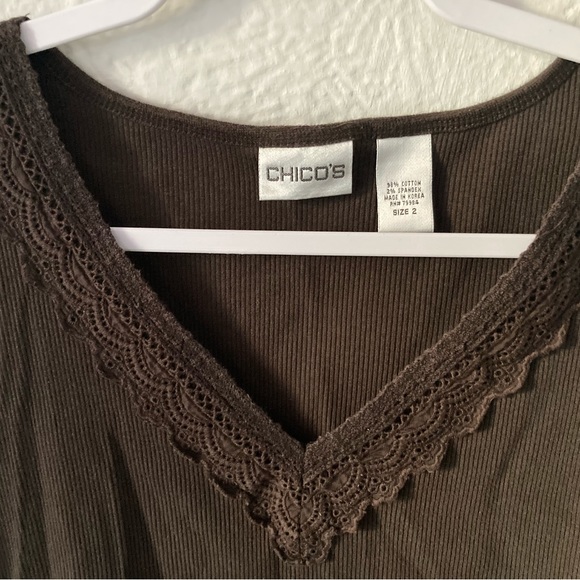 Chico's Embroidered Tank Top (Size 2) - Picture 3 of 4